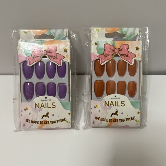2  Sets Drecode Beautiful Fashion Fake Nails Fashion Full Cover False Nails New - Picture 1 of 8